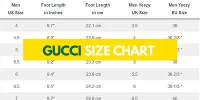 gucci size chart men's